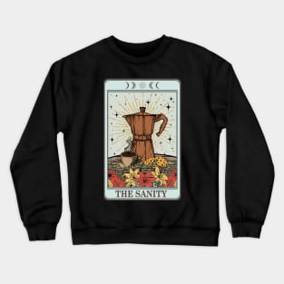 funny food tarot card with coffee Crewneck Sweatshirt